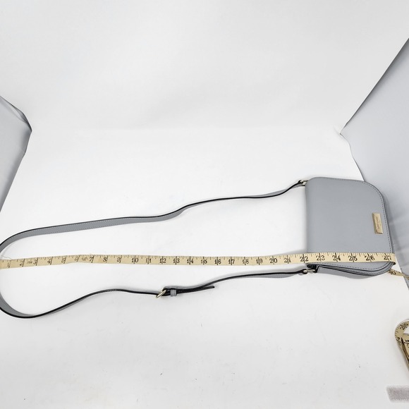 Kate Spade Lauren Way‎ Carsen Saffiano Leather Crossbody Shoulder Bag Gray Small - Picture 14 of 16